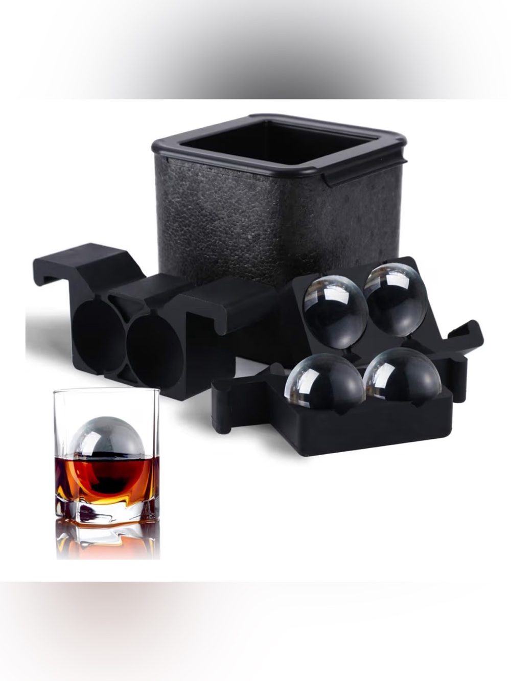 Crystal Clear Ice Ball Maker for Whiskey, Cocktail, Brandy, Bourbon